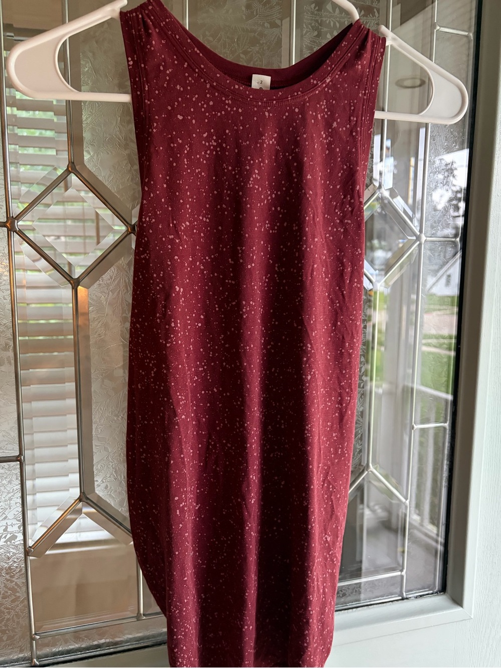 25. Size 2 LULULEMON Burgundy Confetti All Tied Up Tank